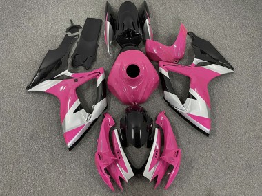 Comprare Carene Moto Suzuki GSXR 600 / GSXR 750 2006-2007 - Rosa Argento Nero Lucido