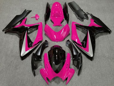 Comprare Carene Moto Suzuki GSXR 600 / GSXR 750 2006-2007 - Rosa Argento Nero Lucido OEM Stile