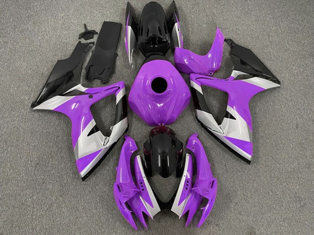 Comprare Carene Moto Suzuki GSXR 600 / GSXR 750 2006-2007 - Viola Argento Nero Lucido