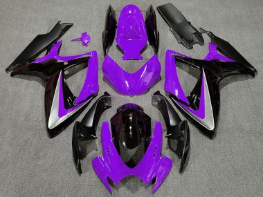 Comprare Carene Moto Suzuki GSXR 600 / GSXR 750 2006-2007 - Viola Argento Nero Lucido OEM Stile