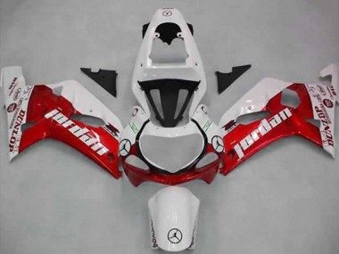Comprare Carene Moto Suzuki GSXR 600 / GSXR 750 2001-2003 - Bianco Rosso Jordan Dunlop