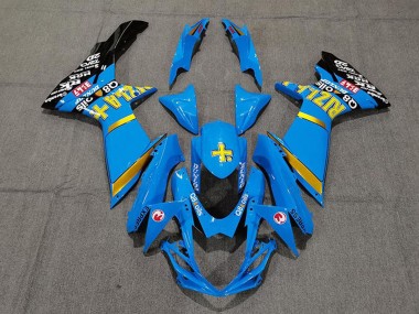 Comprare Carene Moto Suzuki GSXR 600 / GSXR 750 2011-2024 - Blu Giallo Oro Nero Rizla