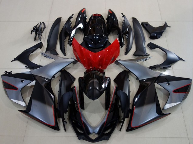 Comprare Carene Moto Suzuki GSXR 600 / GSXR 750 2011-2024 - Grigio Rosso Nero Lucido