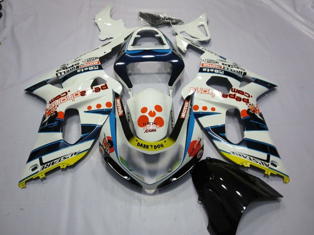 Comprare Carene Moto Suzuki GSXR 600 / GSXR 750 2001-2003 - Bianco Blu Rosso Giallo Spots