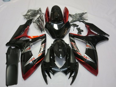Comprare Carene Moto Suzuki GSXR 600 / GSXR 750 2006-2007 - Rosso Nero Lucido