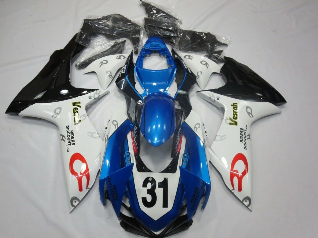 Comprare Carene Moto Suzuki GSXR 600 / GSXR 750 2011-2024 - Bianco Blu Nero Lucido Vesrah 31