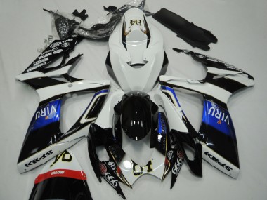 Comprare Carene Moto Suzuki GSXR 600 / GSXR 750 2006-2007 - Bianco Blu Nero Lucido Viru