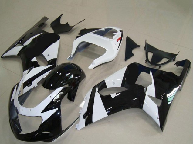 Comprare Carene Moto Suzuki GSXR 600 / GSXR 750 2001-2003 - Bianco Nero Lucido