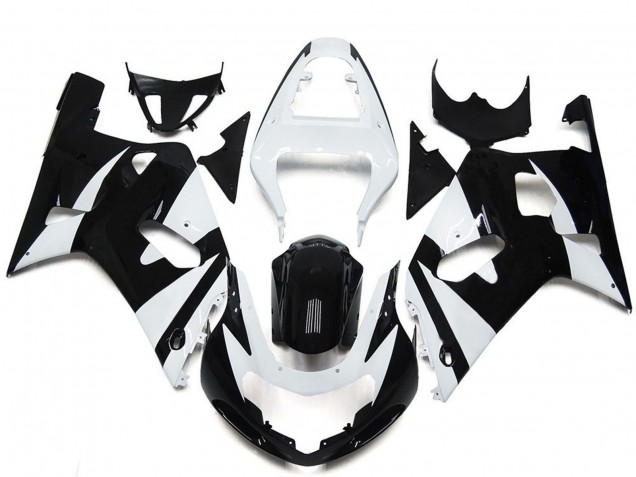 Comprare Carene Moto Suzuki GSXR 600 / GSXR 750 2001-2003 - Bianco Nero Lucido OEM Stile