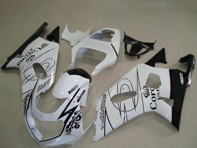 Comprare Carene Moto Suzuki GSXR 600 / GSXR 750 2001-2003 - Bianco Nero Corona Alstare