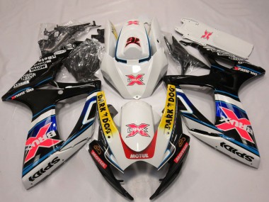 Comprare Carene Moto Suzuki GSXR 600 / GSXR 750 2006-2007 - Bianco Rosso Blu Giallo Dark Dog X 76 BRUX