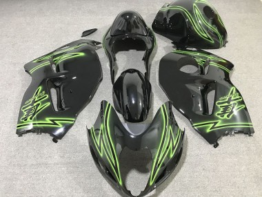 Comprare Carene Moto Suzuki GSXR 1300 1996-2007 - Nero Lucido Verde Fulmine