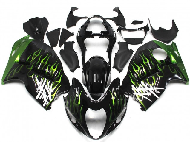 Comprare Carene Moto Suzuki GSXR 1300 1996-2007 - Nero Lucido Deep Verde Fiamma