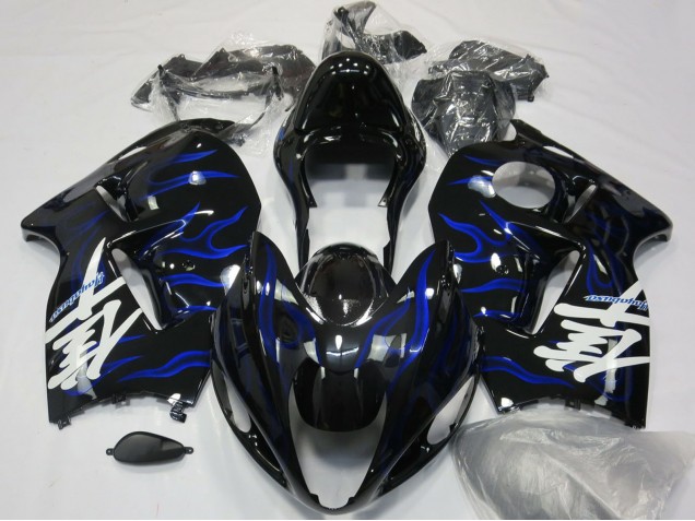 Comprare Carene Moto Suzuki GSXR 1300 1996-2007 - Nero Lucido Blu Fiamma