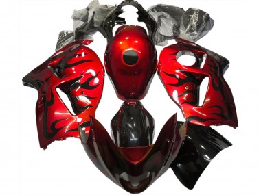 Comprare Carene Moto Suzuki GSXR 1300 1996-2007 - Rosso Nero Fiamma