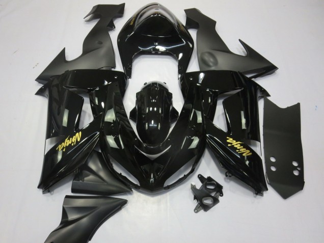 Comprare Carene Moto Kawasaki ZX10R 2006-2007 - Nero Lucido Nero Opaco Oro