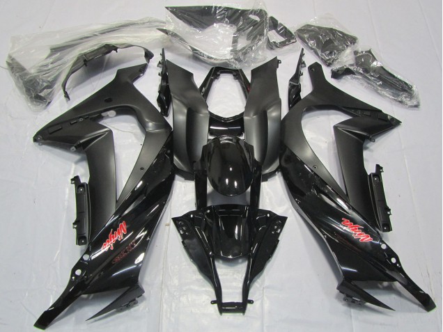 Comprare Carene Moto Kawasaki ZX10R 2011-2015 - Nero Lucido Nero Opaco Rosso Decal