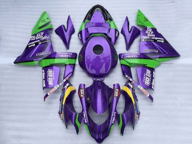 Comprare Carene Moto Kawasaki ZX10R 2004-2005 - Verde Viola Trick Star