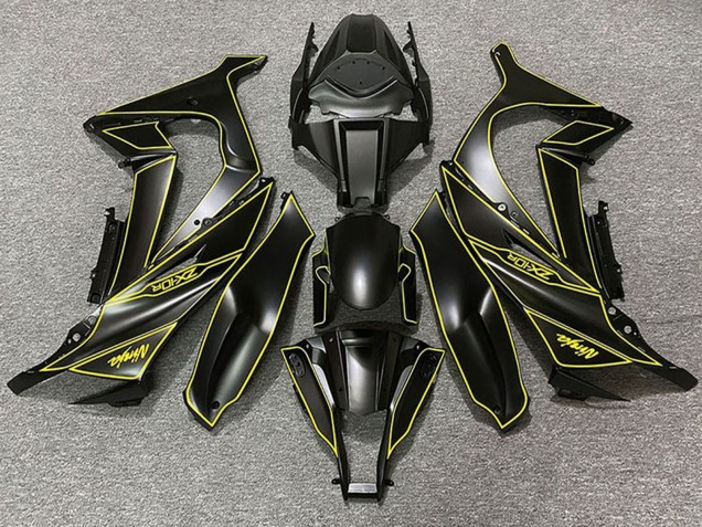 Comprare Carene Moto Kawasaki ZX10R 2011-2015 - Nero Opaco Giallo Linea