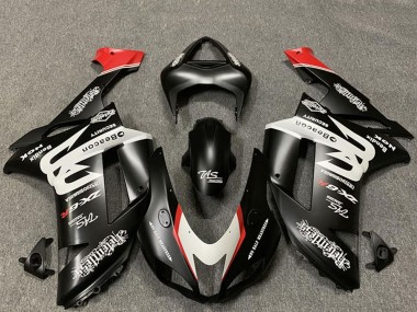 Comprare Carene Moto Kawasaki ZX6R 2007-2008 - Nero Opaco Bianco Rosso