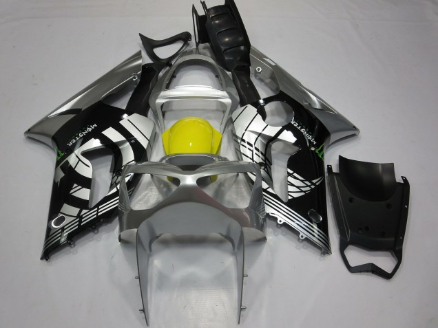 Comprare Carene Moto Kawasaki ZX6R 2003-2004 - Argento Giallo Nero Lucido
