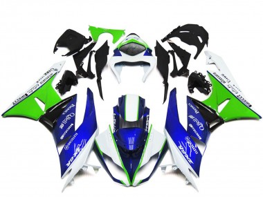 Comprare Carene Moto Kawasaki ZX6R 2009-2012 - Bianco Verde Blu Nero