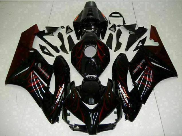 Comprare Carena Moto Honda CBR1000RR 2004-2005 - Nero Lucido Rosso Fiamma