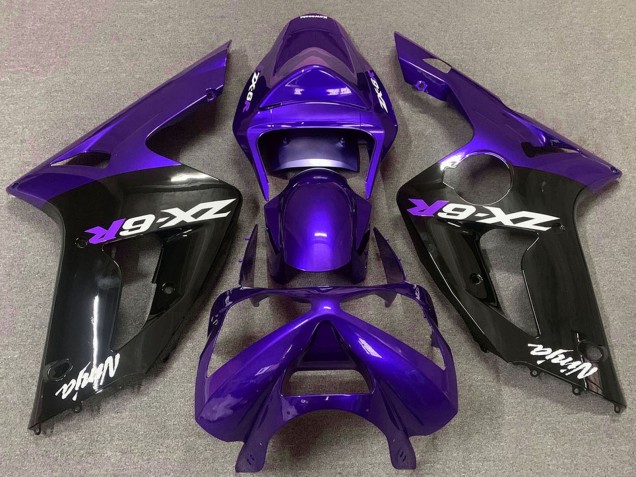 Comprare Carene Moto Kawasaki ZX6R 2003-2004 - Viola Nero Lucido