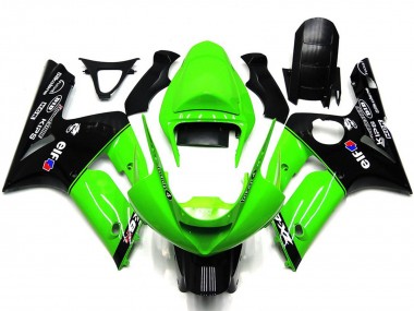 Comprare Carene Moto Kawasaki ZX6R 2003-2004 - Verde Nero Lucido Elf Silkolene