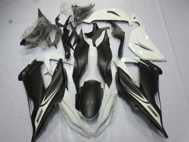 Comprare Carene Moto Kawasaki ZX6R 2013-2018 - Bianco Nero Opaco