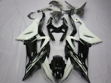 Comprare Carene Moto Kawasaki ZX6R 2013-2018 - Bianco Nero Lucido