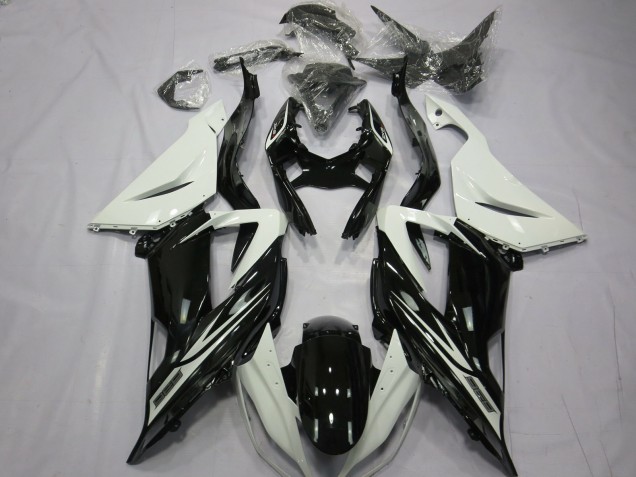 Comprare Carene Moto Kawasaki ZX6R 2013-2018 - Bianco Nero Lucido
