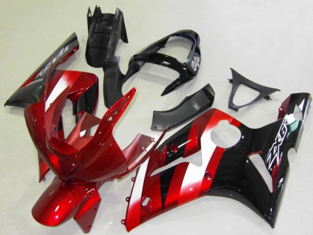 Comprare Carene Moto Kawasaki ZX6R 2003-2004 - Rosso Bianco Nero Lucido