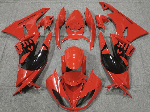 Comprare Carene Moto Kawasaki ZX6R 2009-2012 - Rosso Nero Lucido Punisher
