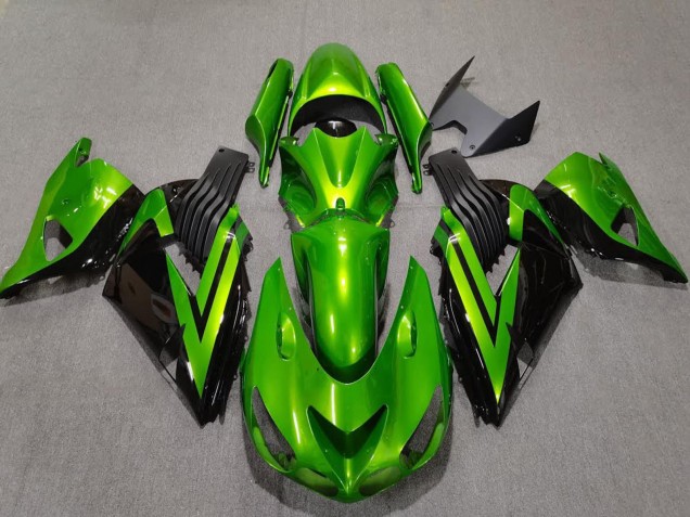 Comprare Carene Moto Kawasaki ZX14R 2006-2011 - Verde Nero Lucido