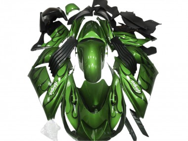 Comprare Carene Moto Kawasaki ZX14R 2006-2011 - Verde Nero Fiamma