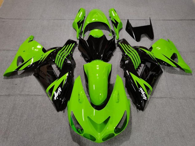 Comprare Carene Moto Kawasaki ZX14R 2006-2011 - Verde Nero Lucido Bianco Ninja
