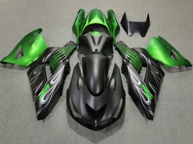 Comprare Carene Moto Kawasaki ZX14R 2006-2011 - Verde Nero Opaco