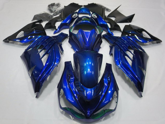 Comprare Carene Moto Kawasaki ZX14R 2012-2024 - Blu Nero Lucido
