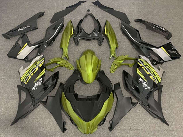 Comprare Carene Moto Kawasaki Ninja 400 2018-2024 - Giallo Liquido Nero Lucido Nero Opaco OEM Stile