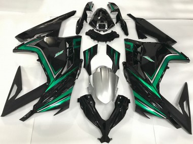 Comprare Carene Moto Kawasaki Ninja 300 2013-2024 - Nero Lucido Verde Smeraldo