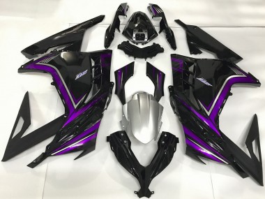 Comprare Carene Moto Kawasaki Ninja 300 2013-2024 - Nero Lucido Viola