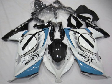 Comprare Carene Moto Kawasaki Ninja 300 2013-2024 - Lucido Bianco Azzurro Chiaro Nero