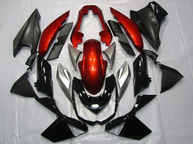 Comprare Carene Moto Kawasaki Z1000 2010-2013 - Rosso Argento Nero Lucido