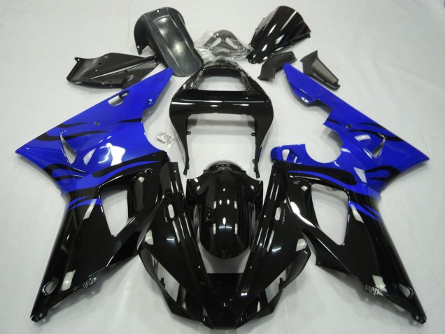 Comprare Carene Moto Yamaha R1 2000-2001 - Blu Nero Lucido Fiamma