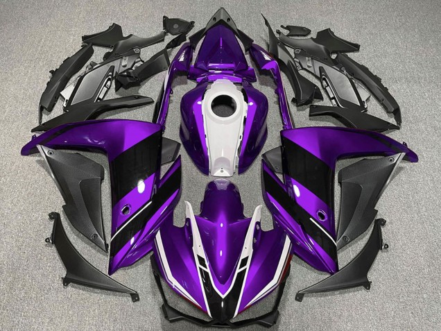 Comprare Carene Moto Yamaha R3 2015-2018 - Viola Bianco Nero Lucido