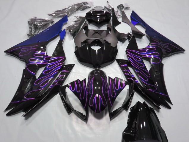 Comprare Carene Moto Yamaha R6 2008-2016 - Blu Nero Lucido Viola Fiamma