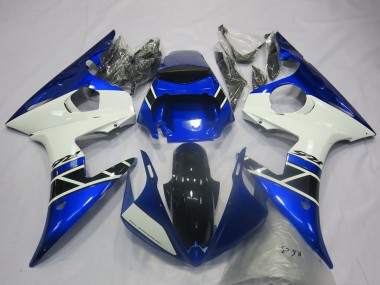 Comprare Carene Moto Yamaha R6 2003-2004 - Blu Bianco Nero Lucido OEM Stile