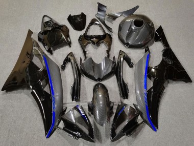 Comprare Carene Moto Yamaha R6 2008-2016 - Nero Lucido Fibra di Carbonio Stile Blu
