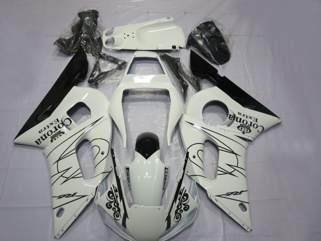 Comprare Carene Moto Yamaha R6 1998-2002 - Bianco Nero Corona Motul